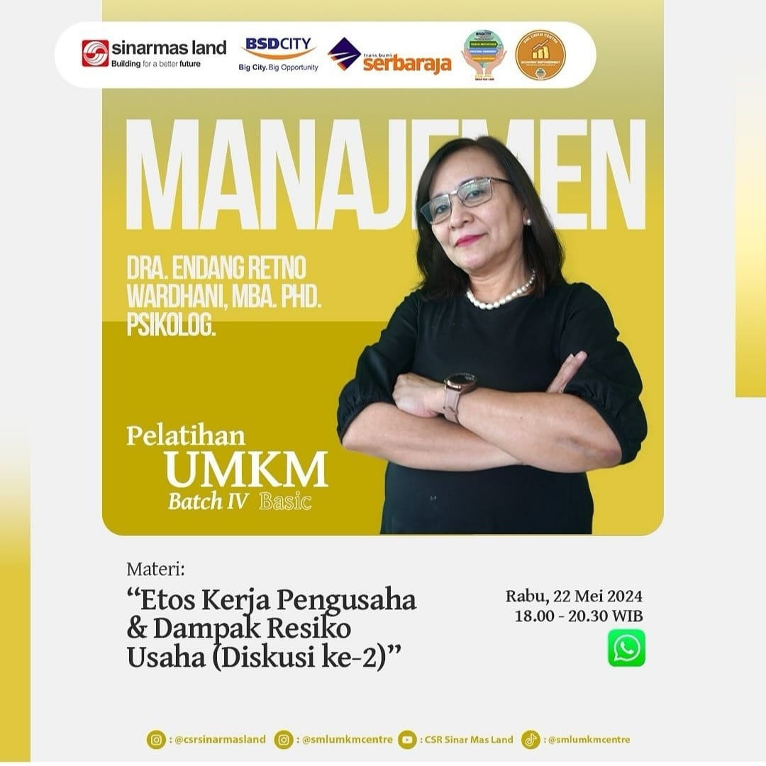 Pelatihan UMKM Batch IV Basic "Etos Kerja Pengusaha & Dampak Resiko Usaha (Diskusi ke-2)"